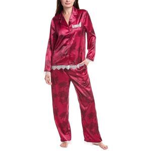 Rachel Parcell Womens 2Pc Satin Pajama Set, Pink